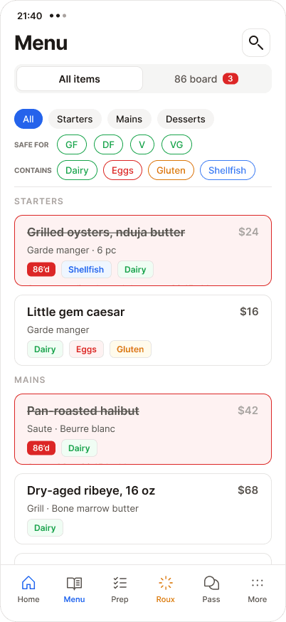 THE MENU & 86